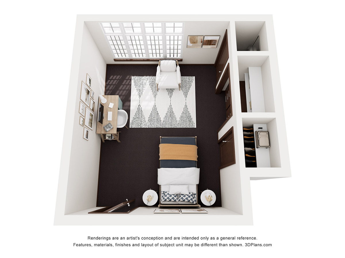 dorm room style student housing for Cal