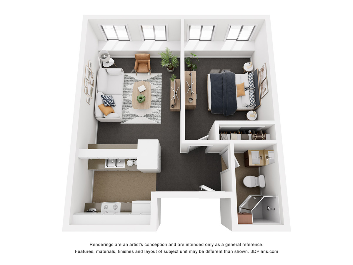 one bedroom floorplan